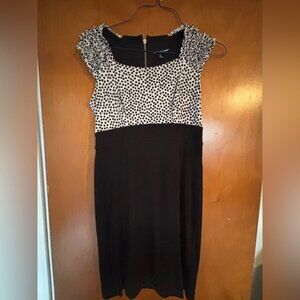 Elegant Black and White Polka Dot Dress